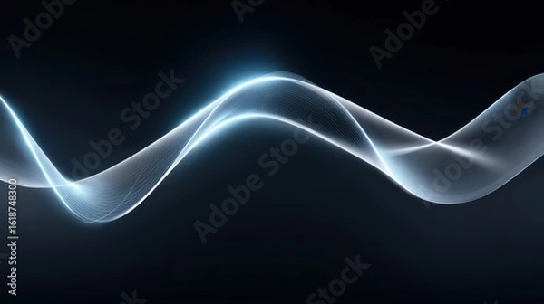 Fototapeta Visual data story concept, Abstract light wave design with a smooth, flowing appearance.