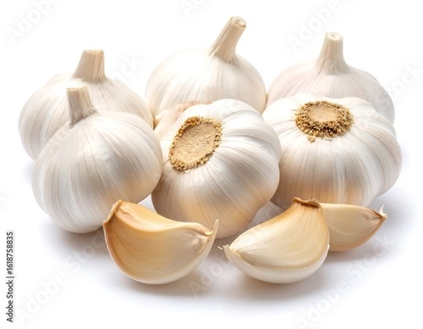 Obraz Fresh garlic bulbs and cloves (2)