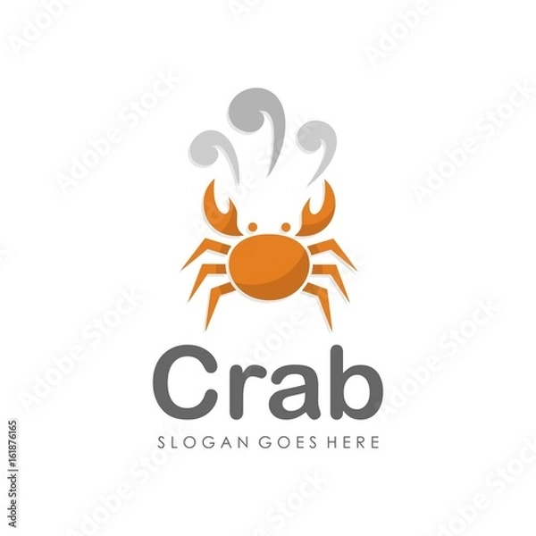 Fototapeta Crab seafood logo design vector