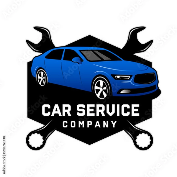 Obraz Car Service Emblem – Vector Garage Logo Template