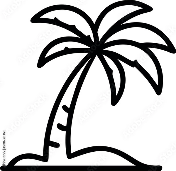 Fototapeta palm tree line art vector