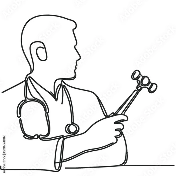 Fototapeta Judge holding gavel in court