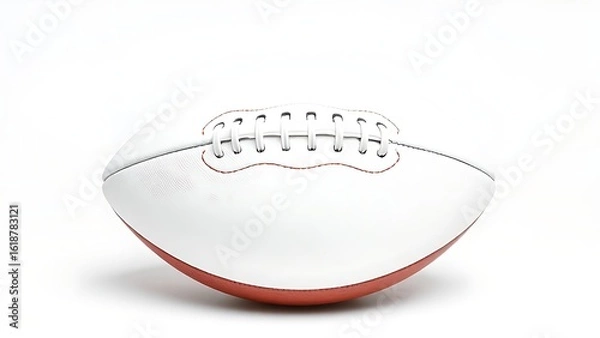 Obraz An American football sits isolated on a clean white background with subtle shadows.