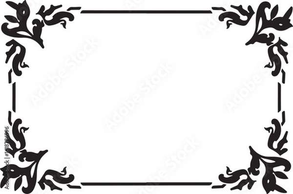 Obraz Floral Laser Cut Frame Vector Set
