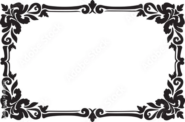 Obraz Floral Laser Cut Frame Vector Set
