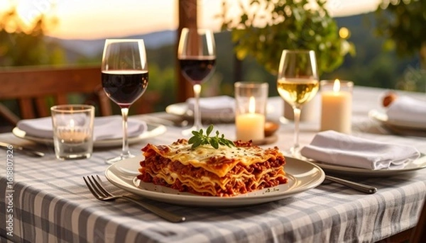 Fototapeta Lasagna with a view