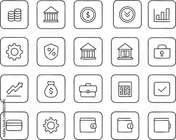 Fototapeta Abstract geometric shapes and lines creating a dynamic composition with a prominent silhouette element