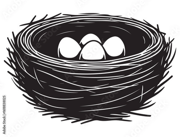 Obraz BIRDS NEST SILHOUETTE