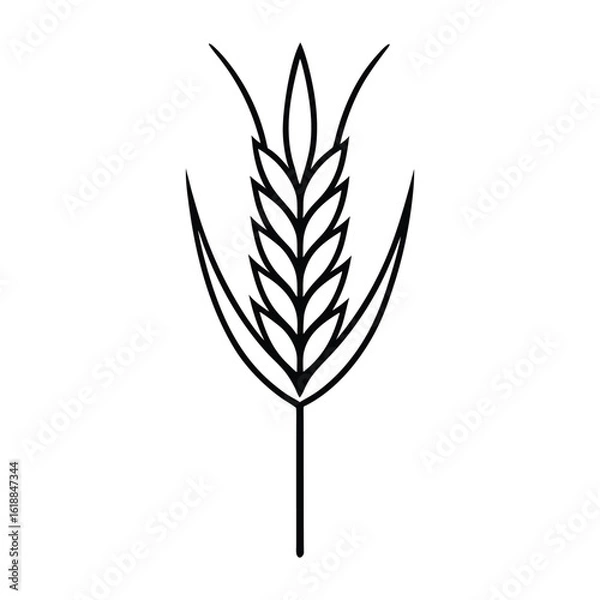 Obraz single wheat bundle icon with clean line design