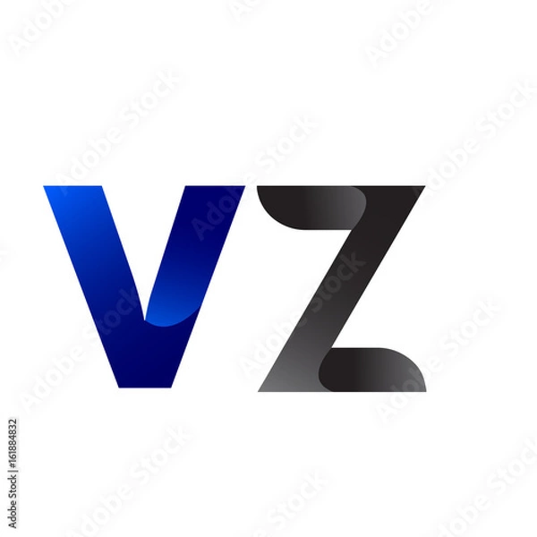 Obraz Modern Simple Initial Logo Vector Blue Grey vz