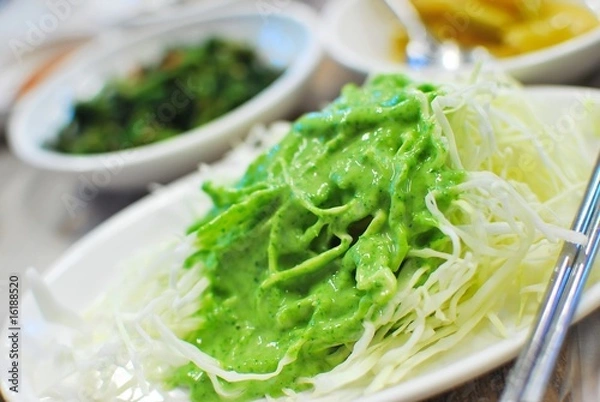 Obraz Healthy salad with dressing