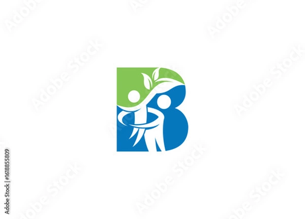 Fototapeta Lette B logo design vector icon template