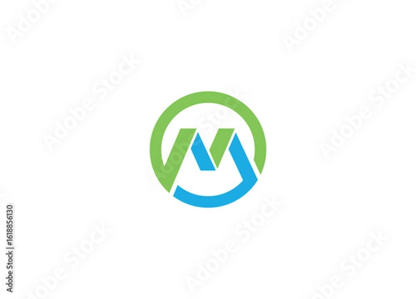 Fototapeta Lette M logo design vector icon template