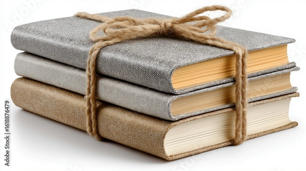 Fototapeta Stack Of Books Tied With Twine