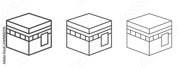 Fototapeta Kaaba icon - editable stroke vector illustration