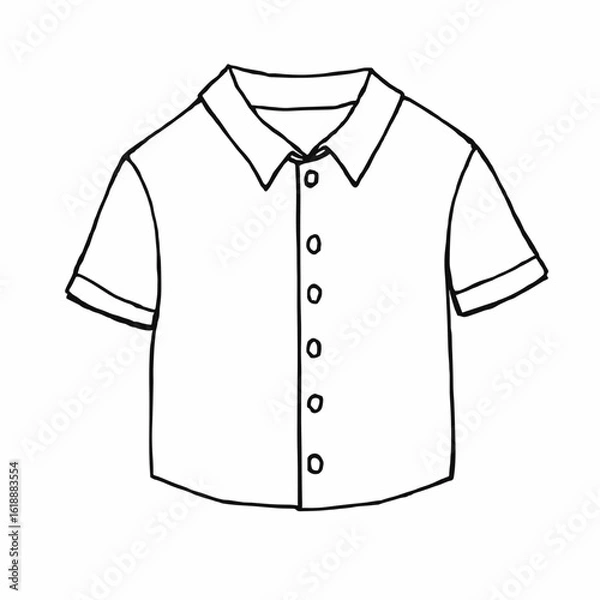 Fototapeta Casual button-up shirt design illustration in simple style with copy space