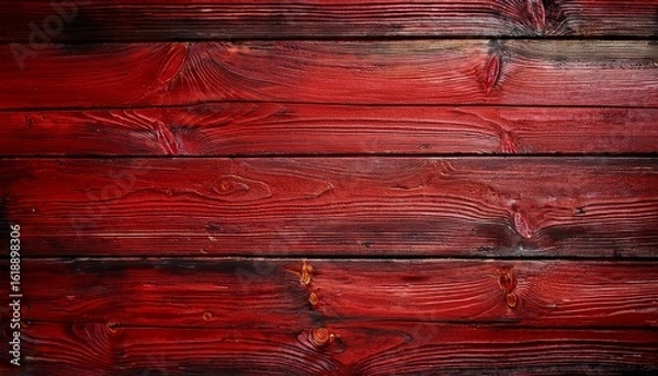 Fototapeta aged and worn red wood backdrop featuring a rustic appeal