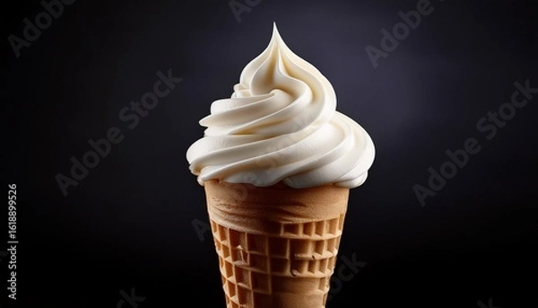 Fototapeta creamy soft serve ice cream cones a delightful cool treat