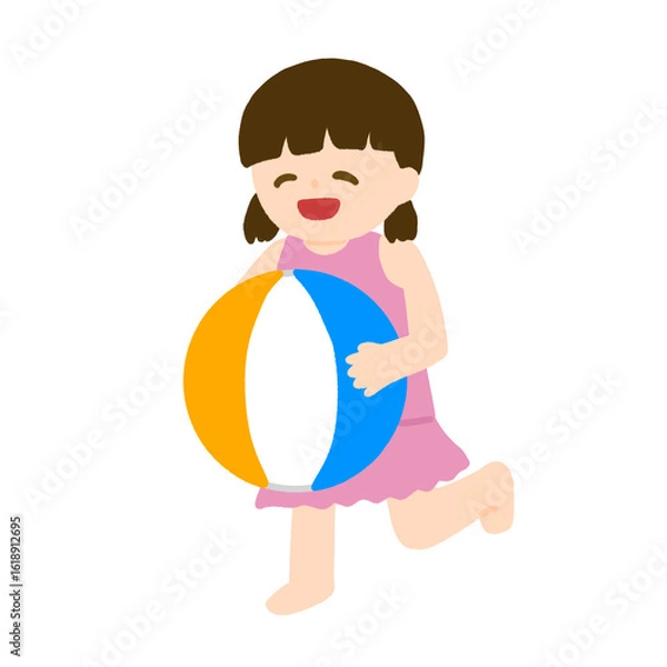 Obraz ビーチボールを持っている女の子