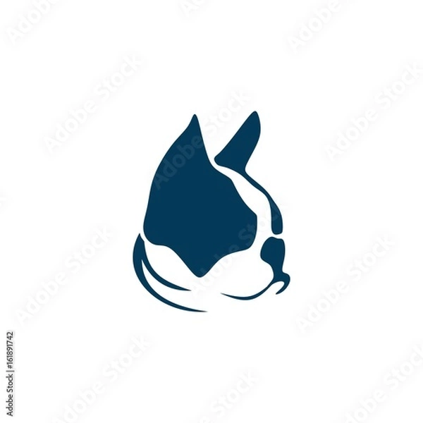 Obraz French bulldog and a cat vector illustration