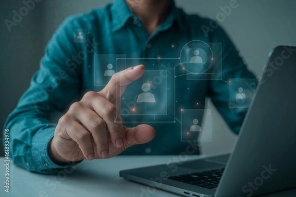 Fototapeta Hand interacting with 