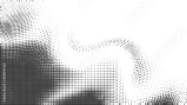 Obraz Abstract Grayscale Digital Pixel Swirl with Dynamic Flowing Patterns and Subtle Gradient Effects.