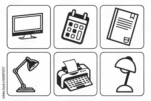 Fototapeta computer icons set