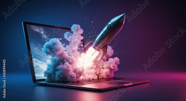 Fototapeta Digital Transformation Success Launching A New Era Of Business Growth And Innovation