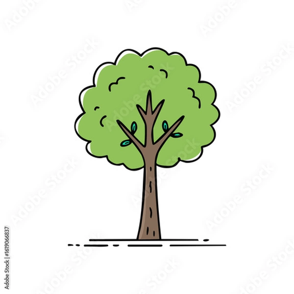 Obraz Tree illustration in cartoon style