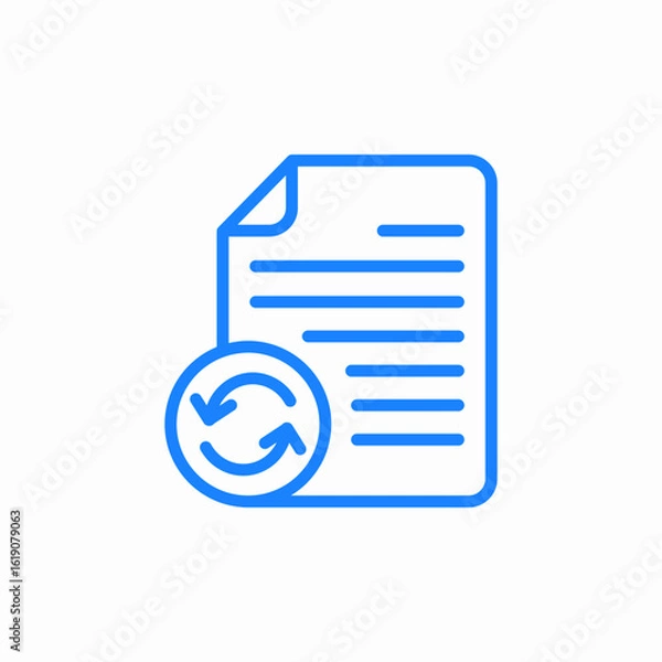 Fototapeta document refresh icon sign vector