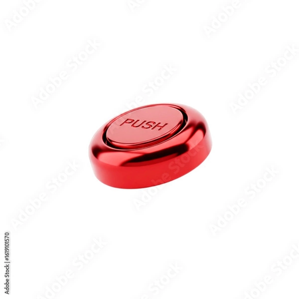 Obraz red button push