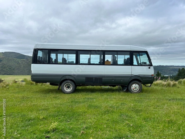 Obraz old bus on the grass
