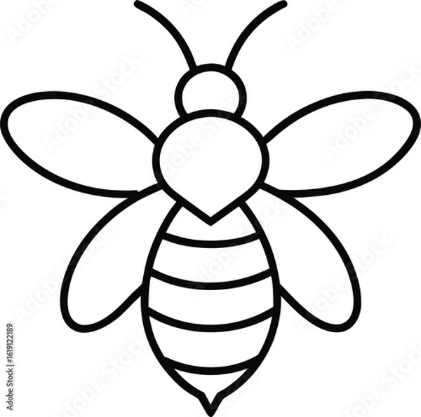 Obraz bee icon outline vector illustration on transparent background