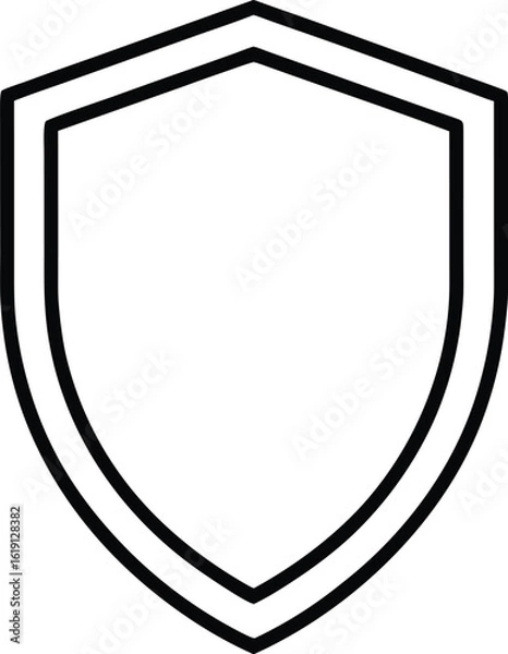 Obraz shield icon outline vector illustration on transparent background