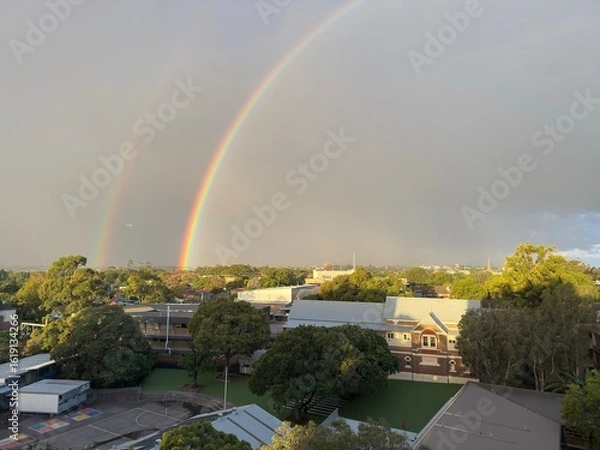 Obraz rainbow over the city