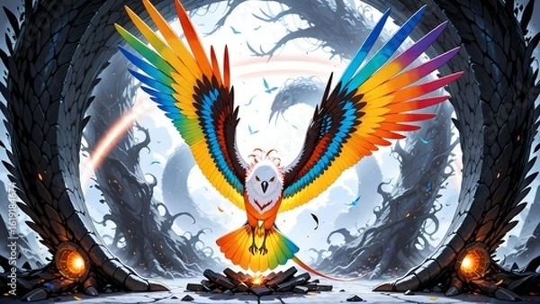 Obraz 森の巨大な鳥獣