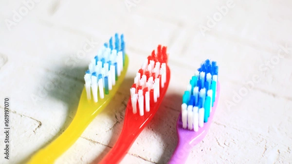 Obraz Toothbrush with wavy bristles.