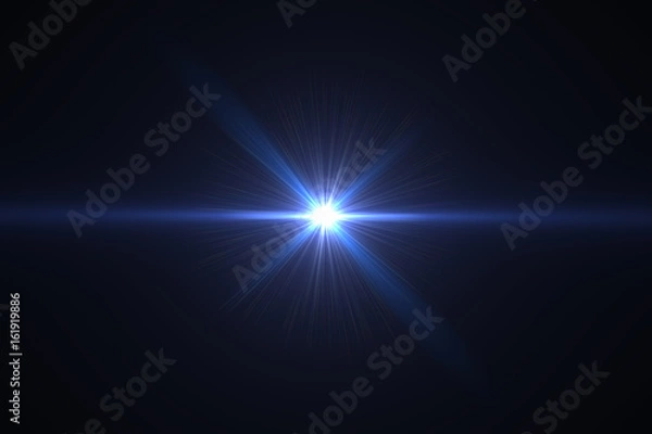 Fototapeta Lens Flare light over black background. Easy to add overlay or screen filter over photos
