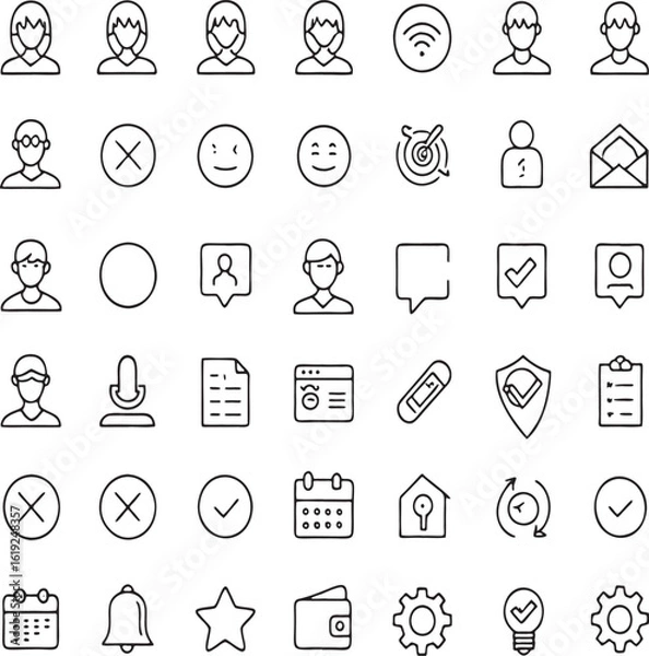 Fototapeta Diverse icons for user interface and communication