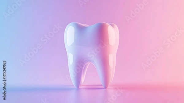 Fototapeta Stylized tooth illustration with pastel background