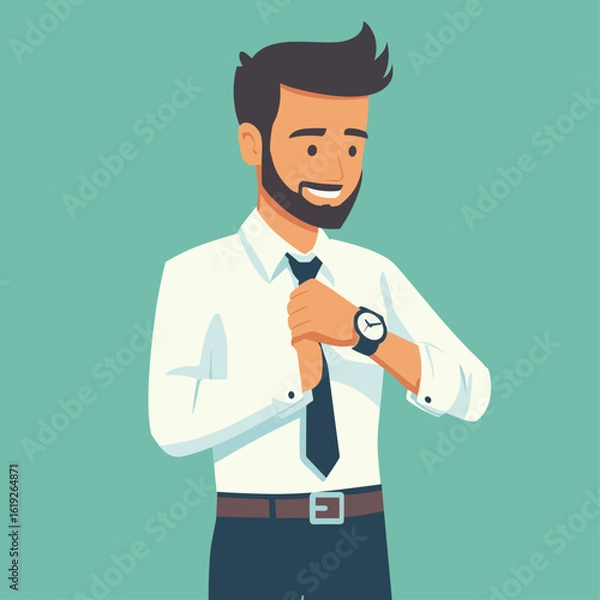 Obraz Business man illustration flat vector design