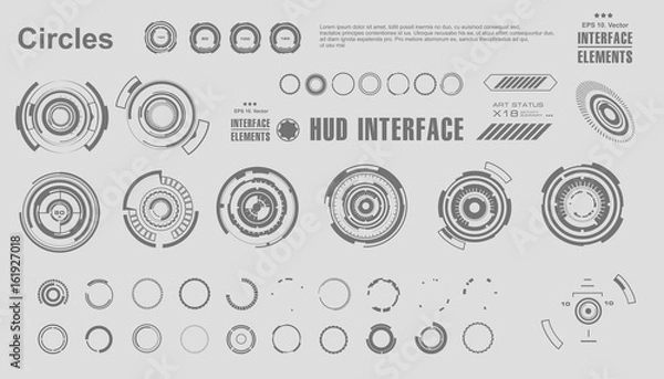 Fototapeta Futuristic virtual graphic touch user interface, HUD
