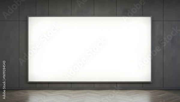 Obraz Exhibition Display Mockup: Blank Billboard in Art Exhibition