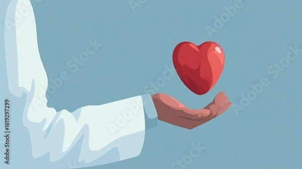 Fototapeta Person Holding a Heart Symbolizing Love Compassion and Connection in a Warm and Emotional Moment