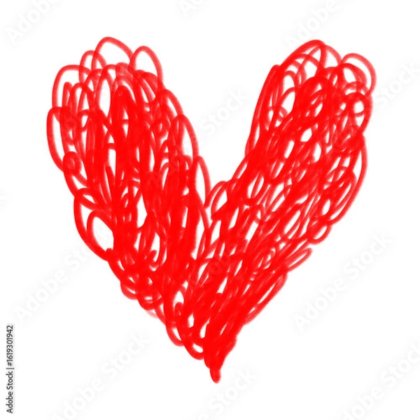 Obraz 荒い手書きの赤いハート