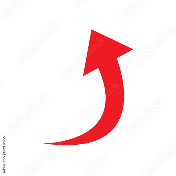 Fototapeta red curve arrow icon