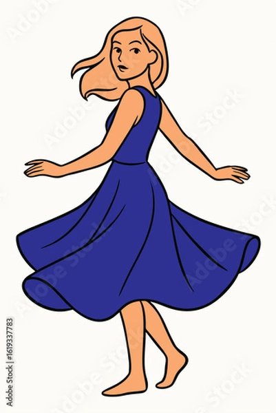 Obraz girl in a blue dress