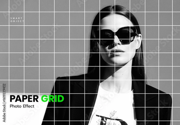 Fototapeta Paper Grid Hatch Photo Effect