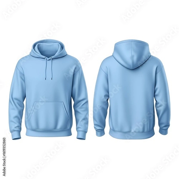 Fototapeta Blank light blue Hoodie for Product Mockup and Promotional Design 3D