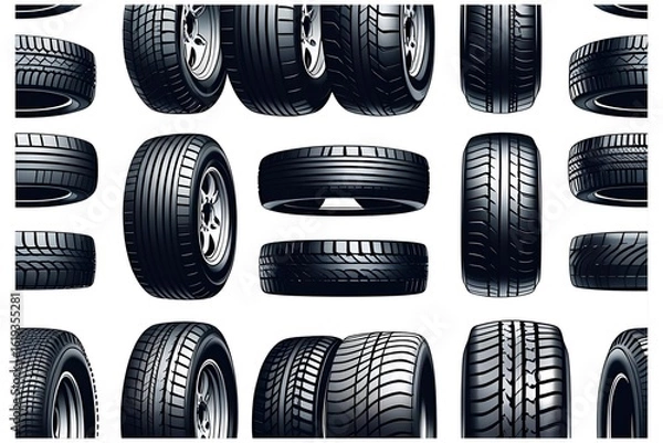 Obraz car tire isolated on transparent background